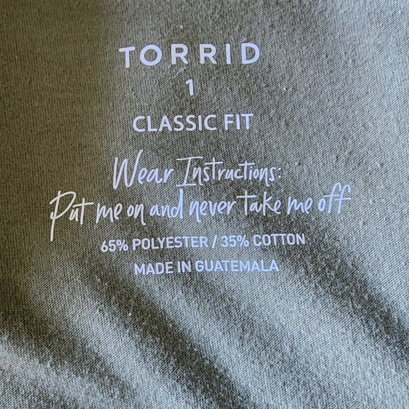 Torrid Olive Green Classic Fit Womens Tee - Picture 4 of 4